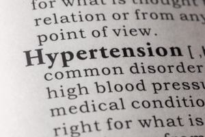 Hypertension's definition in the dictionary. Most words are cut-off but "common disorder", "high blood pressure", and "medical condition" can be made out.