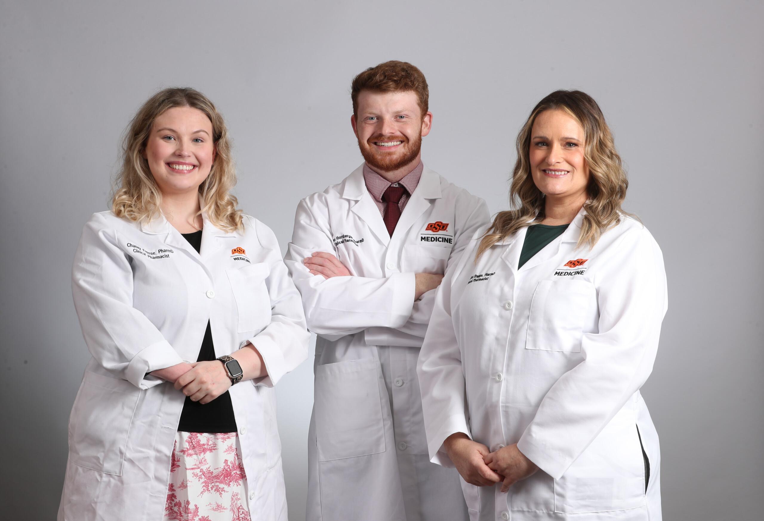 Pharmacy Residents 2025-26 Pharmacy Residents: Chaney Freese, Trevor Hornberger, and Jennifer Staggs.