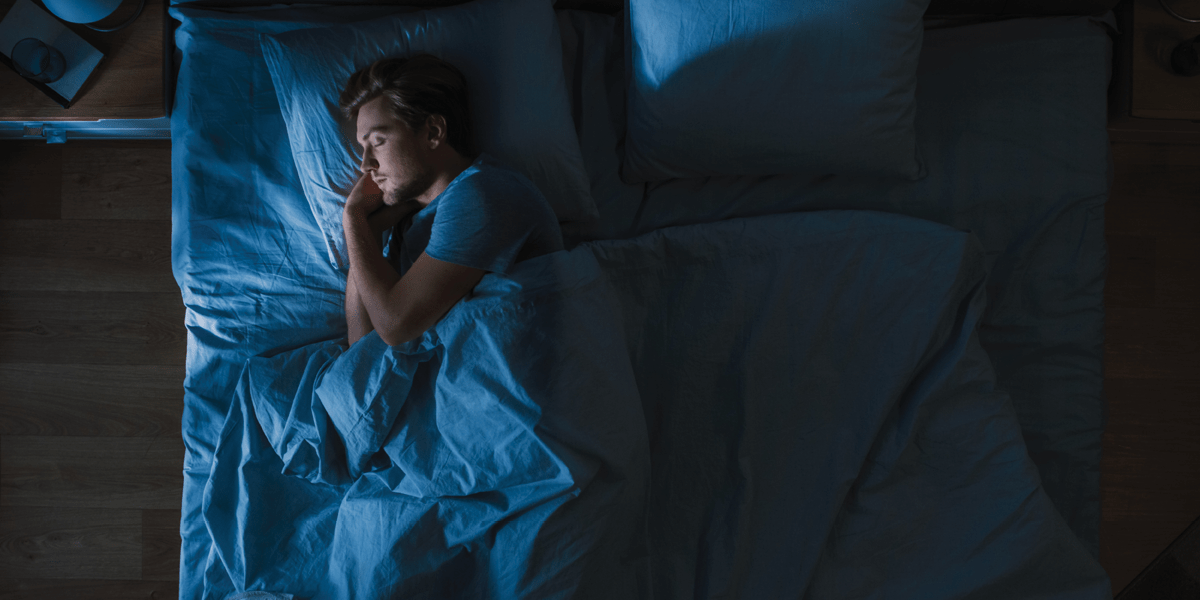 Man comfortably sleeping